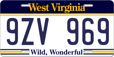 WV license plate 9ZV969