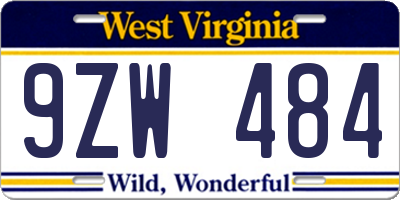 WV license plate 9ZW484