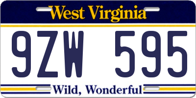 WV license plate 9ZW595