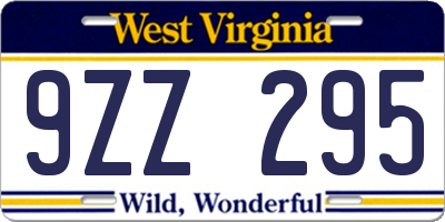 WV license plate 9ZZ295