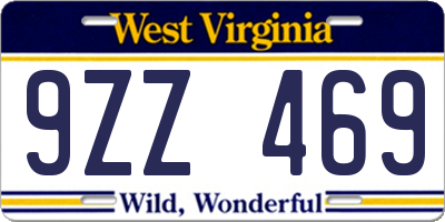 WV license plate 9ZZ469