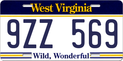 WV license plate 9ZZ569