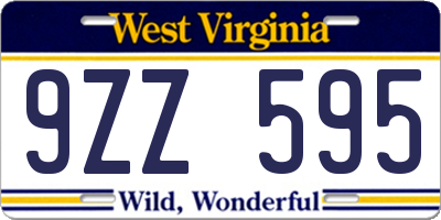 WV license plate 9ZZ595