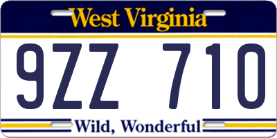 WV license plate 9ZZ710