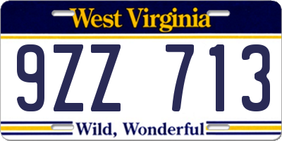 WV license plate 9ZZ713