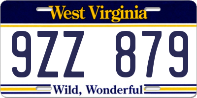WV license plate 9ZZ879