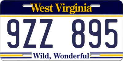 WV license plate 9ZZ895