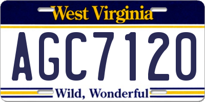 WV license plate AGC7120