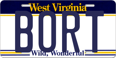 WV license plate BORT