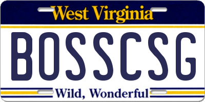 WV license plate BOSSCSG