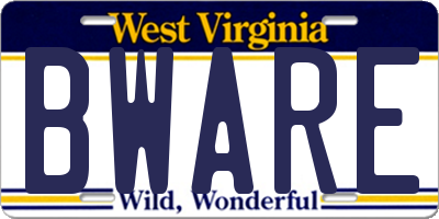 WV license plate BWARE