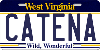 WV license plate CATENA