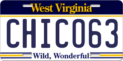 WV license plate CHICO63