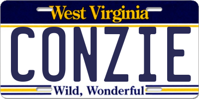 WV license plate CONZIE