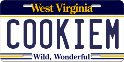 WV license plate COOKIEM