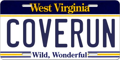WV license plate COVERUN