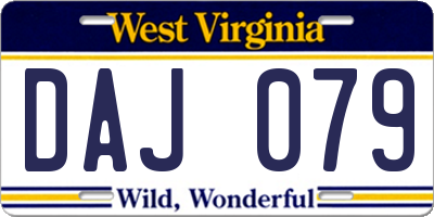 WV license plate DAJ079