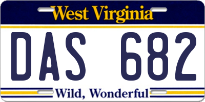 WV license plate DAS682