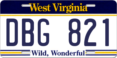 WV license plate DBG821