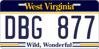 WV license plate DBG877