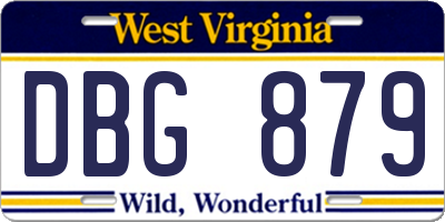 WV license plate DBG879