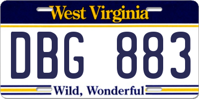 WV license plate DBG883