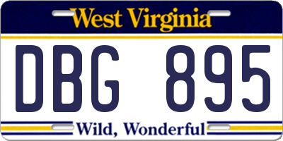 WV license plate DBG895
