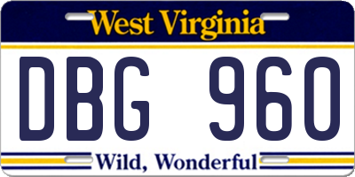 WV license plate DBG960