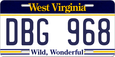 WV license plate DBG968