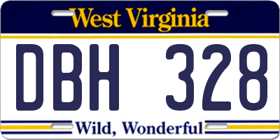 WV license plate DBH328