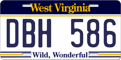 WV license plate DBH586