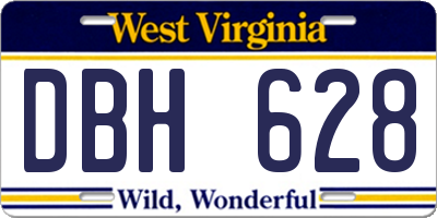 WV license plate DBH628