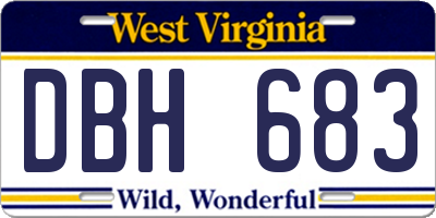 WV license plate DBH683