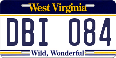 WV license plate DBI084