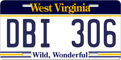 WV license plate DBI306