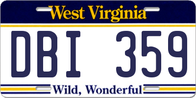WV license plate DBI359