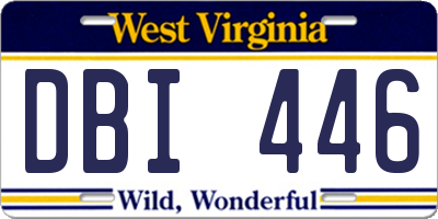 WV license plate DBI446