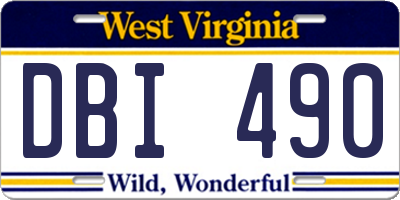 WV license plate DBI490