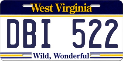 WV license plate DBI522