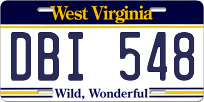 WV license plate DBI548