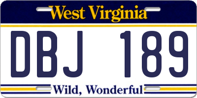 WV license plate DBJ189