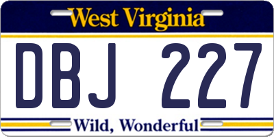 WV license plate DBJ227
