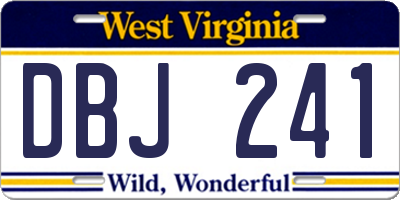 WV license plate DBJ241