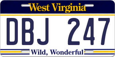 WV license plate DBJ247