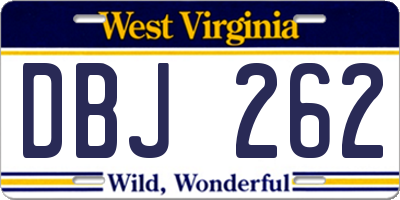 WV license plate DBJ262