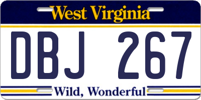 WV license plate DBJ267