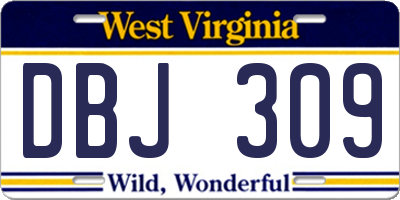 WV license plate DBJ309
