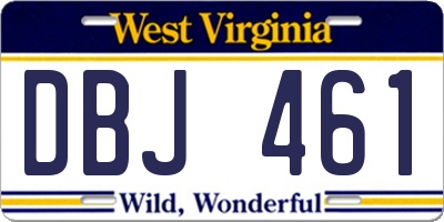 WV license plate DBJ461