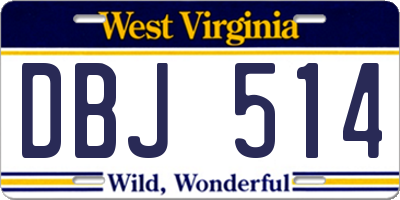 WV license plate DBJ514