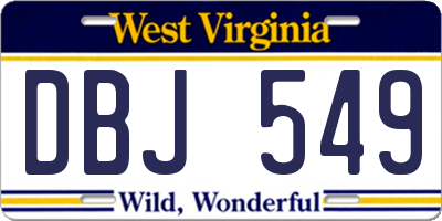 WV license plate DBJ549